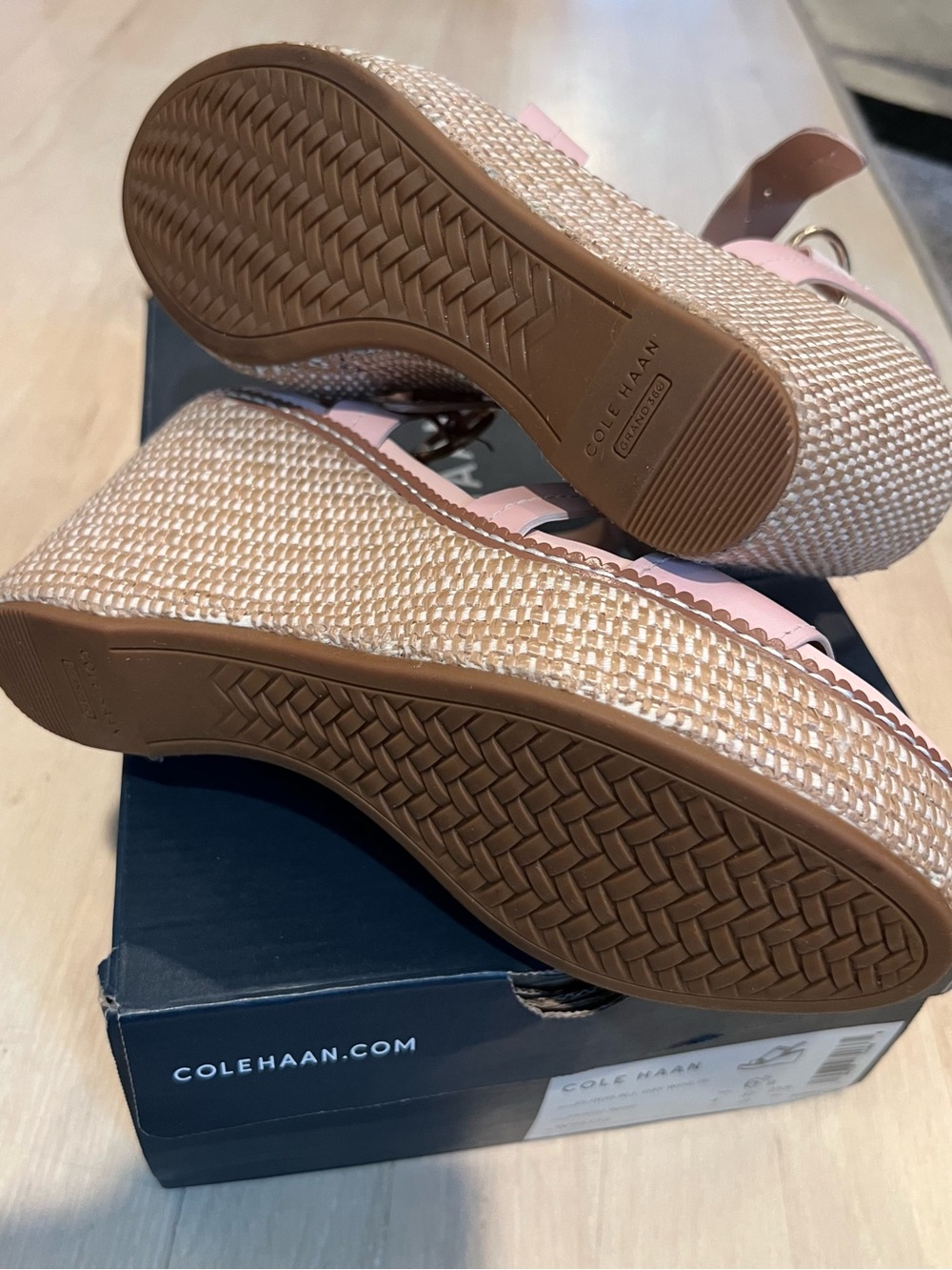 Cole Haan Pink Wedge Espadrille Sandals
